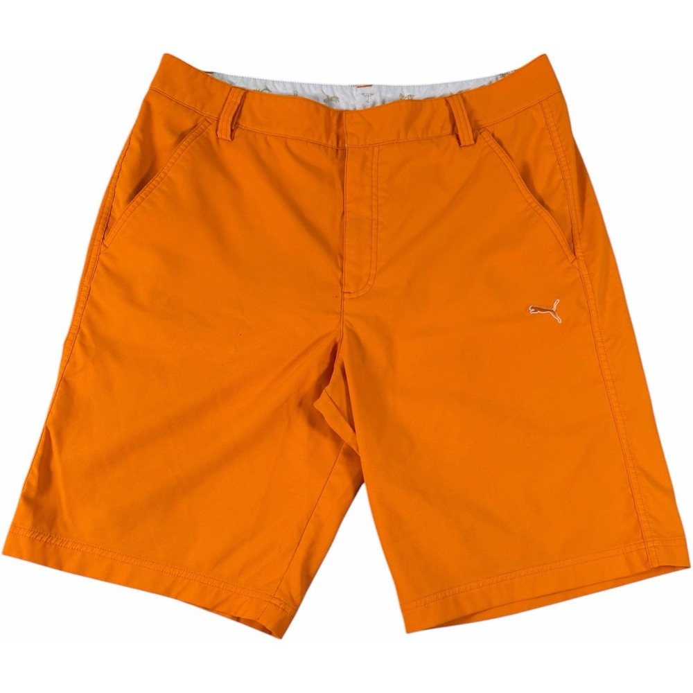 Puma Golf Men's Rickie Fowler Orange Tech Performance Shorts Men's Waist 34